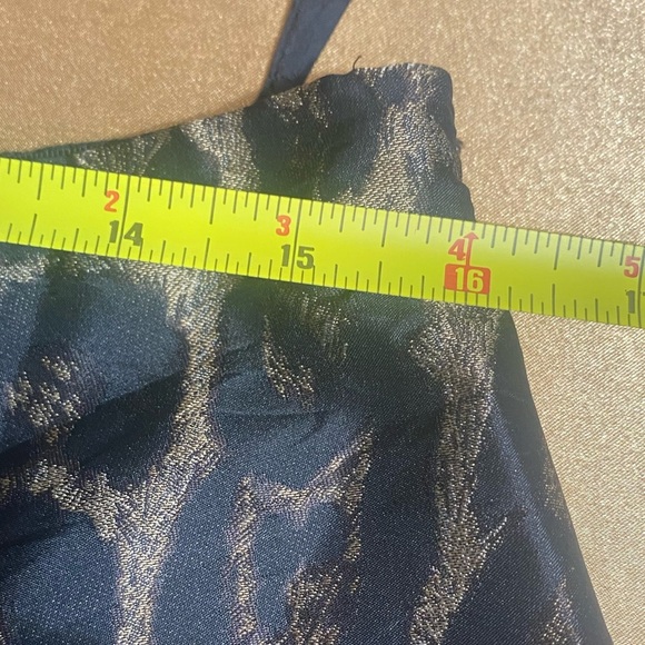 Rena Lange Black and Tan A-Line Pleated Skirt - Picture 16 of 16